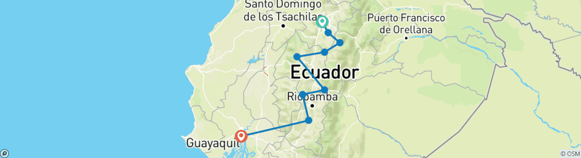 Map of On the Road of Volcanoes