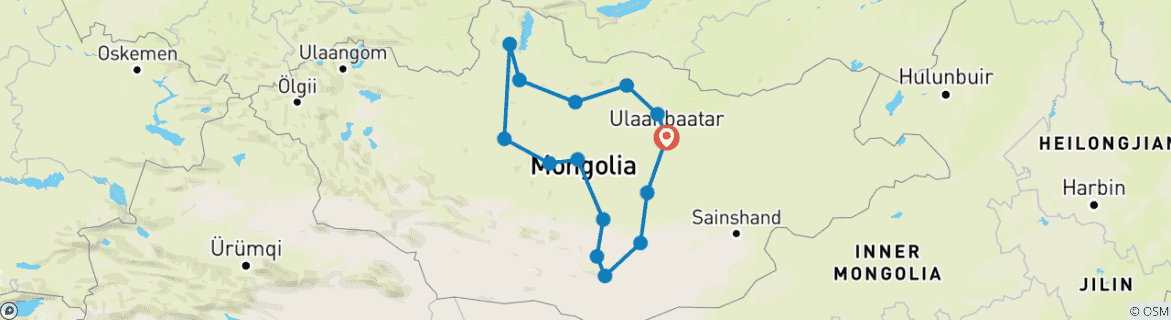 Map of Visit to the Legendary Empire of the Khans and Equestrian Nomads