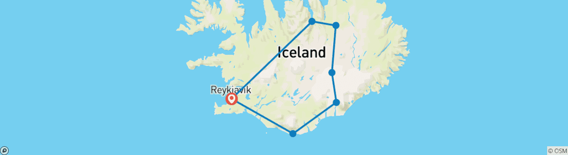 Mapa de El mejor circuito a Islandia Hecho personalizado, viaje privado