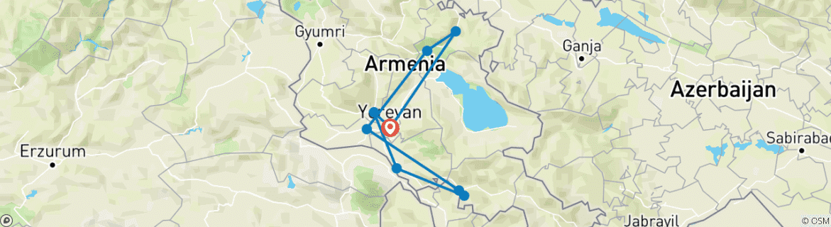 Foto van een kaart met de route van de rondreis