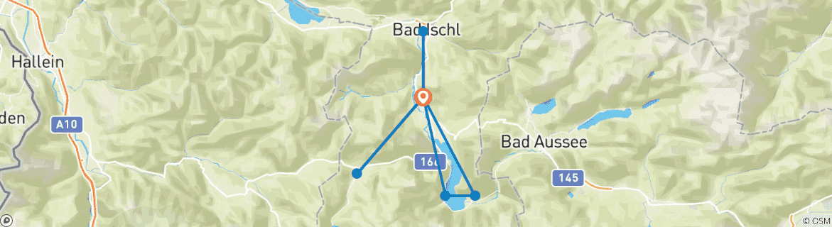 Map of Adventure Week in the Region Dachstein Salzkammergut - Hotel Variant (8 days)