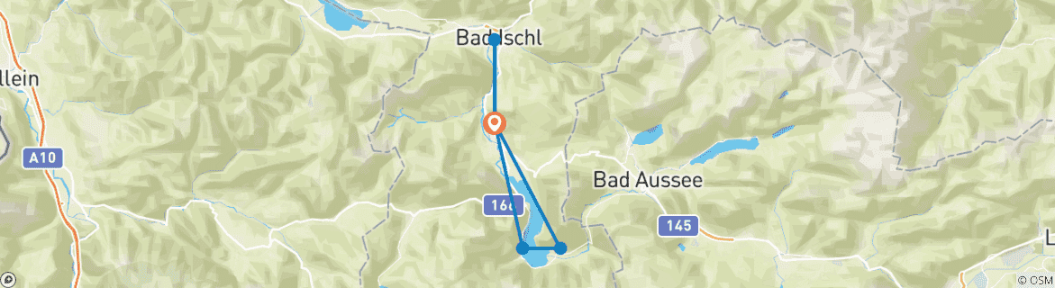 Map of Adventure Week in the Region Dachstein Salzkammergut - Hut Variant (8 days)