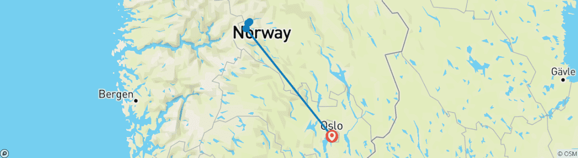 Foto van een kaart met de route van de rondreis