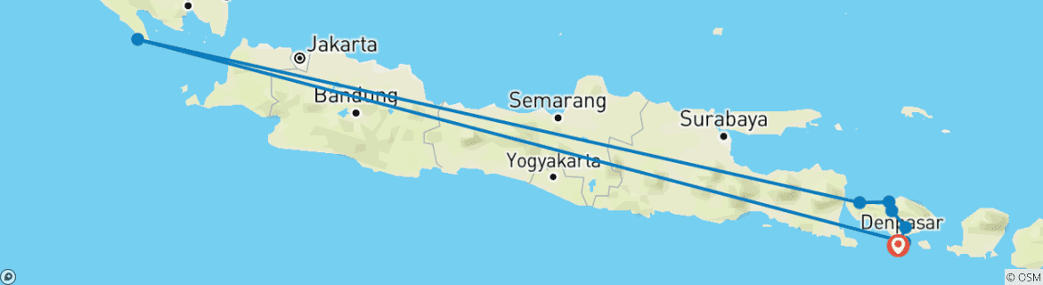 Image d'une carte montrant l'itinéraire du circuit