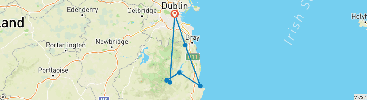 Map of Dublin & The Wicklow Way Walking