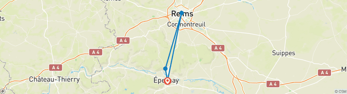 Image d'une carte montrant l'itinéraire du circuit