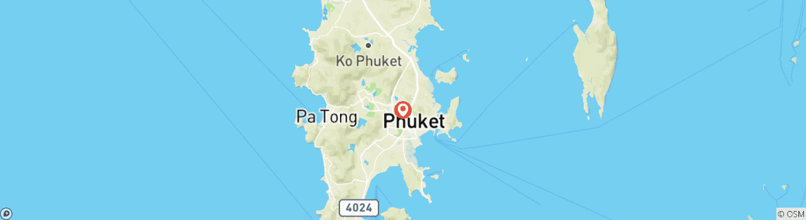 Map of Phuket Surf Getaway With Accommodation -  Surf trip Thailand 3days 2nights