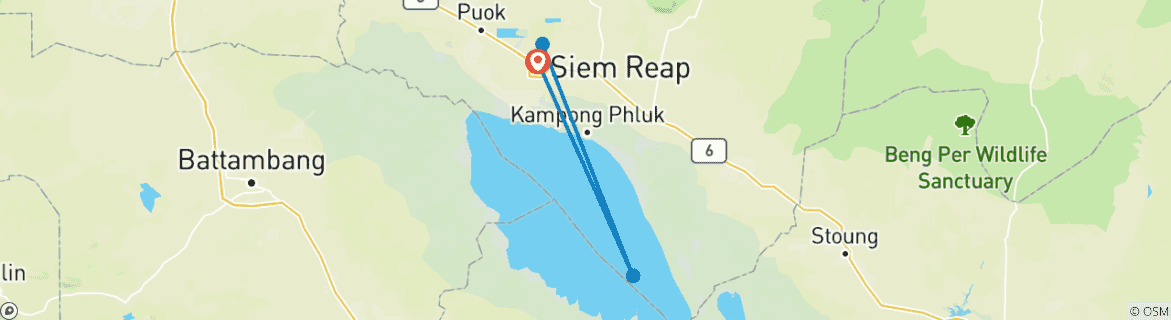 Map of Best Tour 3D2N in Siem Reap-Cambodia