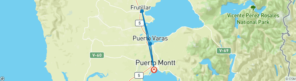 Map of Basic Puerto Varas - 4 days