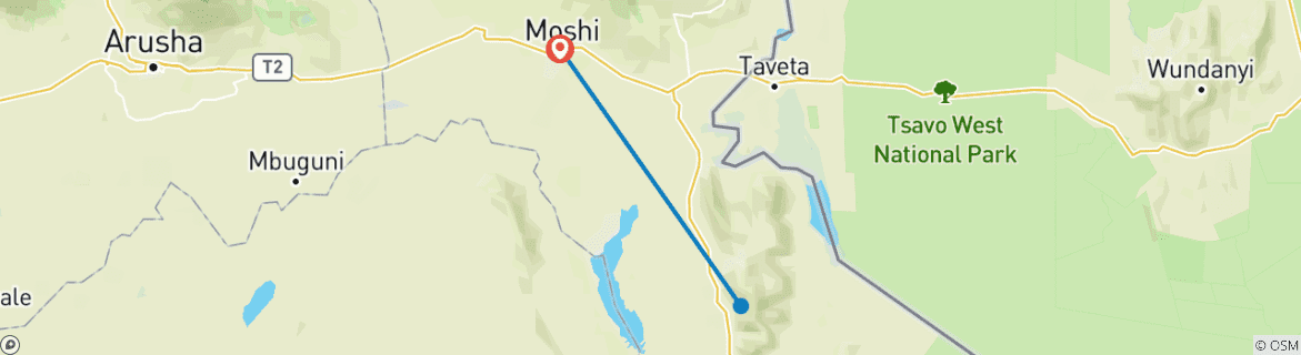 Foto van een kaart met de route van de rondreis