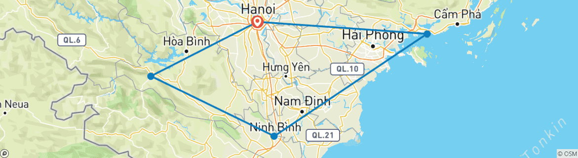 Map of Treasures of Northern Vietnam in 10 days - Private Tour