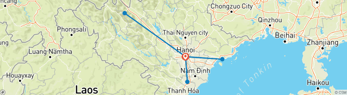 Map of Discovery Northern of Vietnam in 7 Days