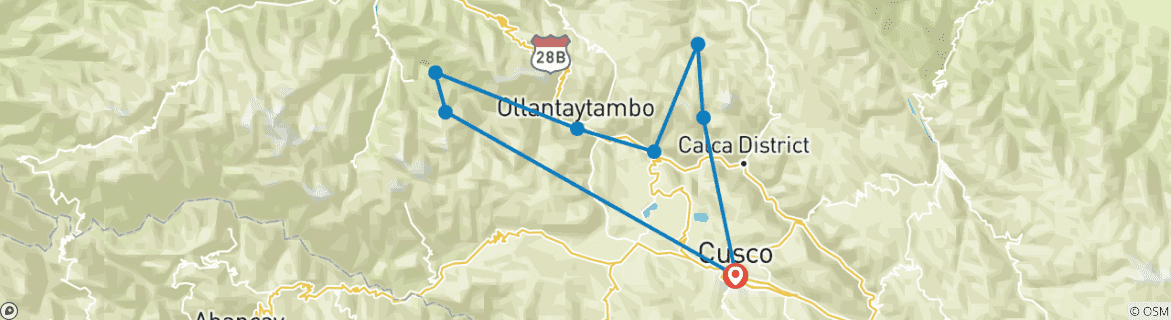 Map of Ultimate Inca Trail (6 Days)