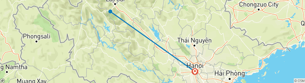 Map of Sapa Trekking 3 Days 2 Nights With Sleeper Bus From Hanoi - Overnight At Homestay & Hotel