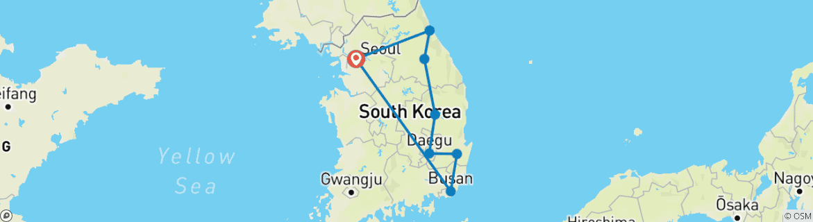 Map of 2025 Discover Eastern Korea in 4days:  A Wellness Holiday