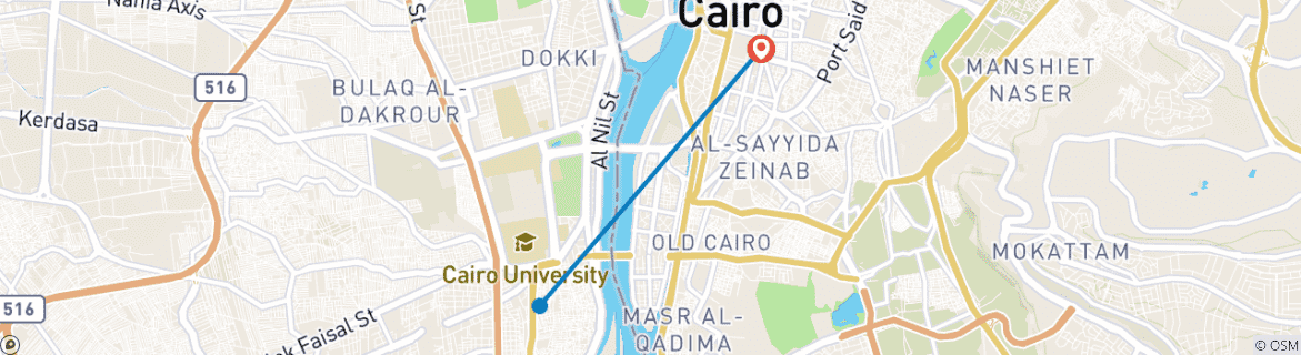 Foto van een kaart met de route van de rondreis