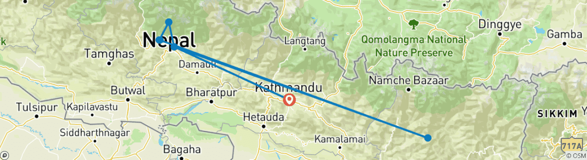 Map of Mardi Himal Trek