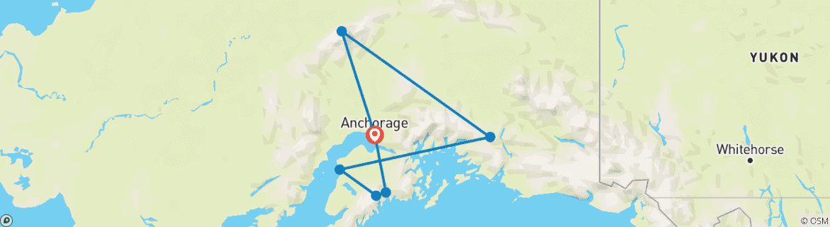 Map of Heart of Alaska Inn Based Tour