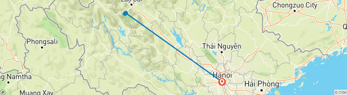 Map of Sapa Trekking 3D2N With 2 Nights At Hotel