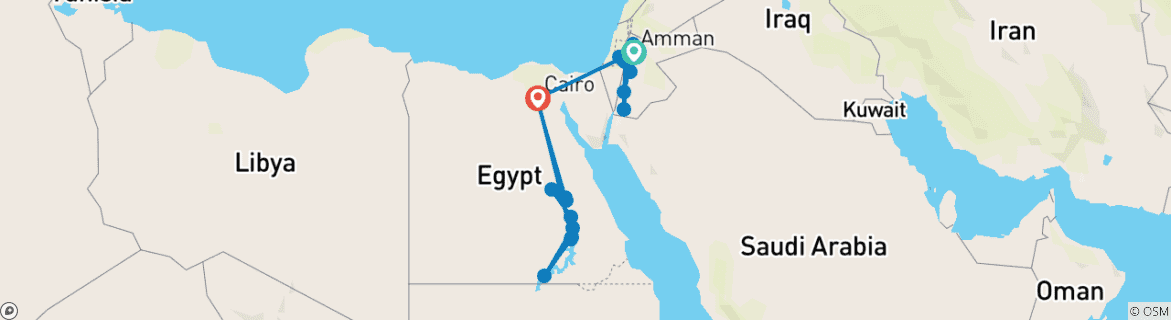 Map of Petra and the Nile