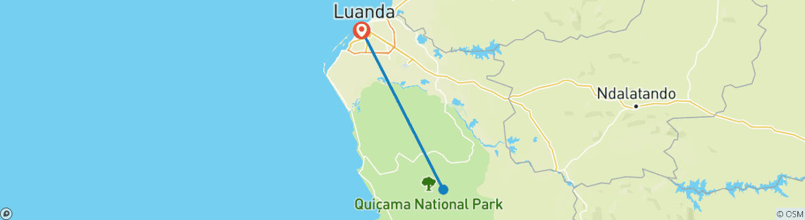 Foto van een kaart met de route van de rondreis