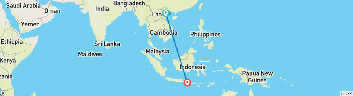 Map of Vietnam Culture, Cruise and Bali 5 Star beach Stay W/Activities