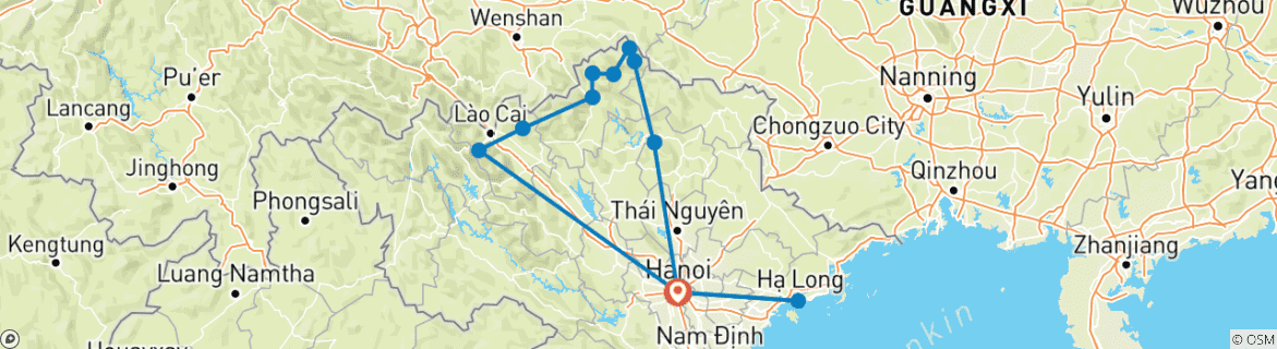 Map of From Mountain To The Beach 13 Days: Hanoi - Ba Be Natipnal Park - Ha Giang - Sapa