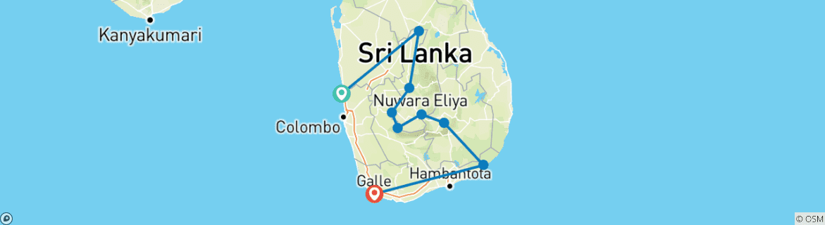 Map of Sri Lanka Adventure Escape