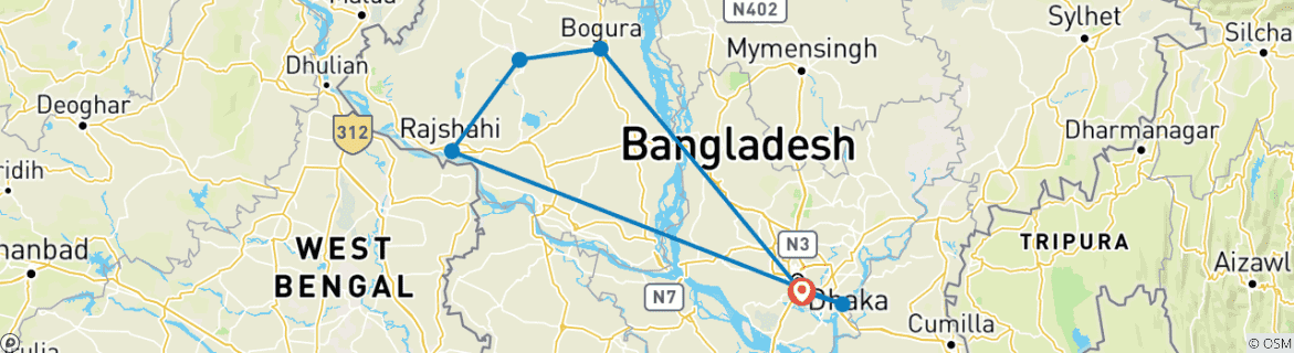 Map of Discover Ancient North in Bangladesh