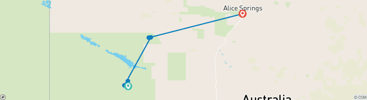 Map of 3 Day Uluru Red Centre Kings Canyon (Camping) - from Ayers Rock