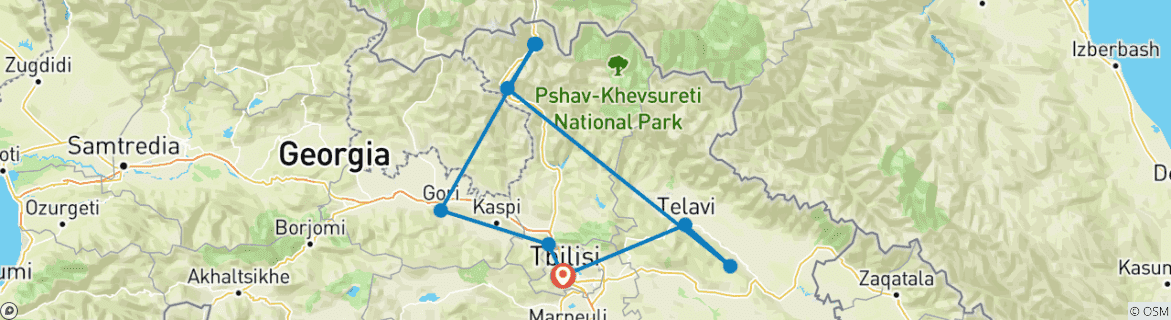 Mapa de Viaje en grupo reducido - Georgia