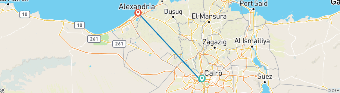 Carte du circuit Les meilleurs points forts du Caire, de Gizeh et d'Alexandrie