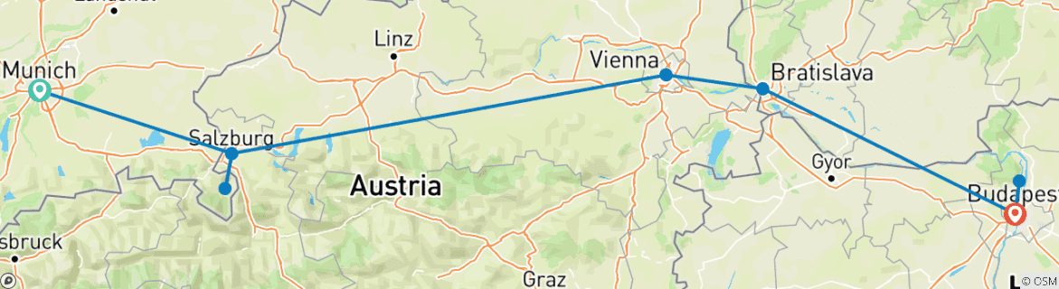 Image d'une carte montrant l'itinéraire du circuit
