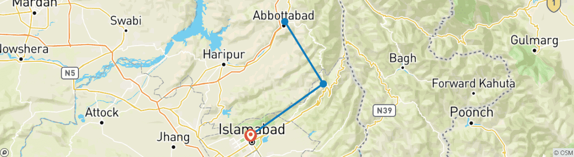 Karte von Erkunden Sie Islamabad, Murree & Nathiagali