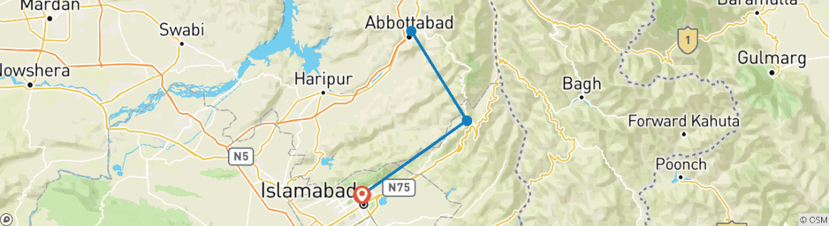 Map of Explorez Islamabad, Murree et Nathiagali
