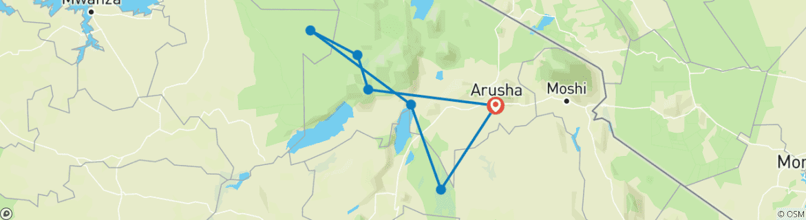 Karte mit der Reiseroute