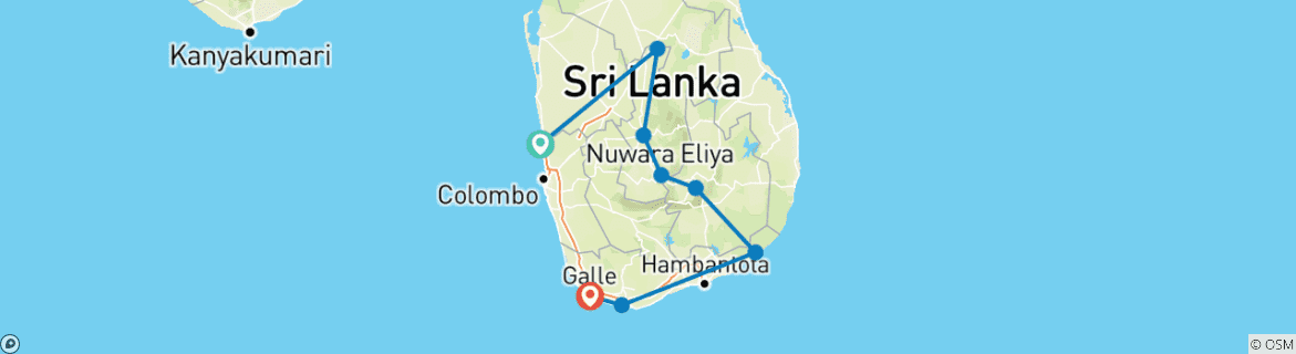 Map of Sri Lanka Serendipitous