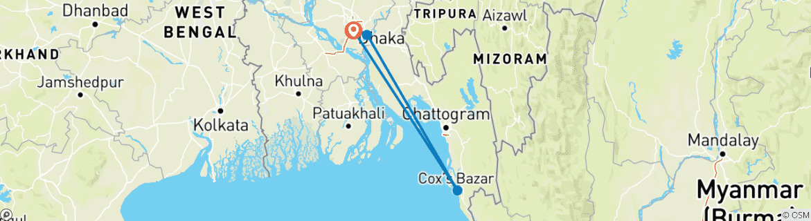 Map of Experience Bangladesh through Thrilling Adventures & Lifestyles