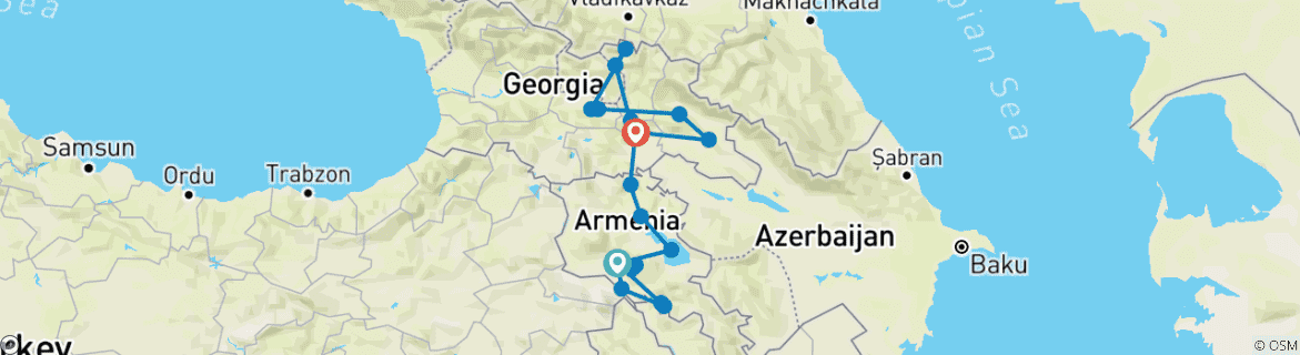 Map of Best of Armenia and Georgia - (Private Tour)