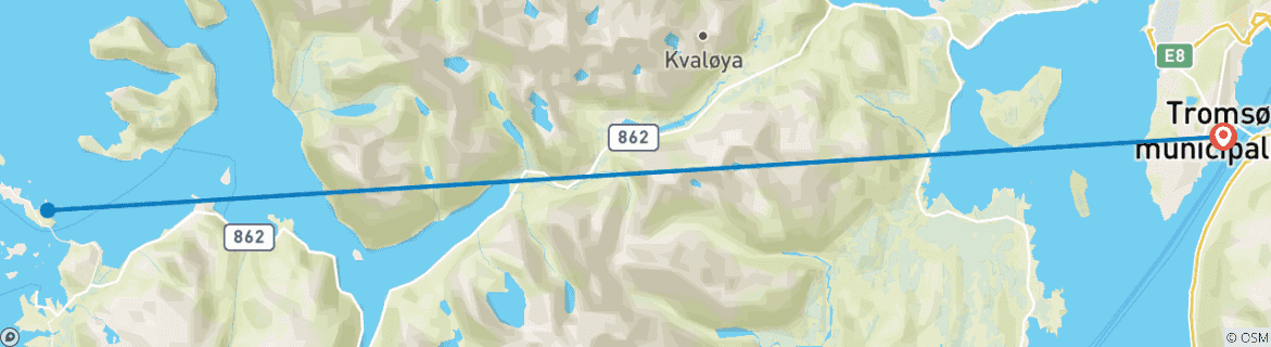 Map of Polar Nights in Tromsø & Sommarøy Island