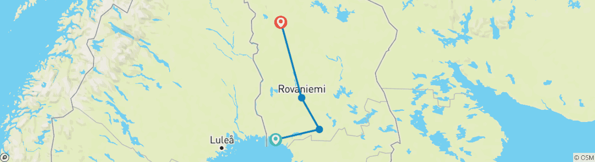 Karte mit der Reiseroute