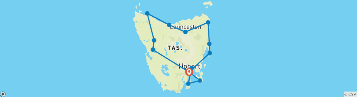 Image d'une carte montrant l'itinéraire du circuit