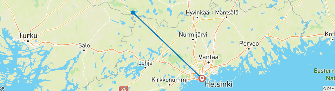 Foto van een kaart met de route van de rondreis