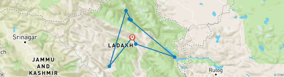 Map of Leh Ladakh Luxury Tour Package