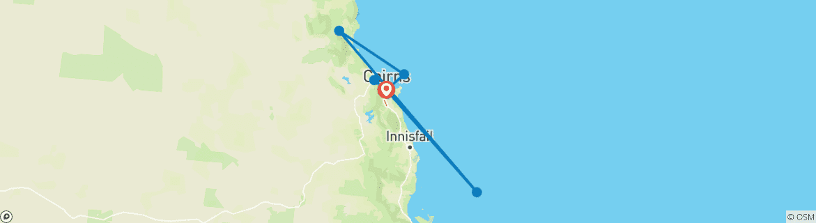 Karte von Queensland Cairns, Riff & Regenwald