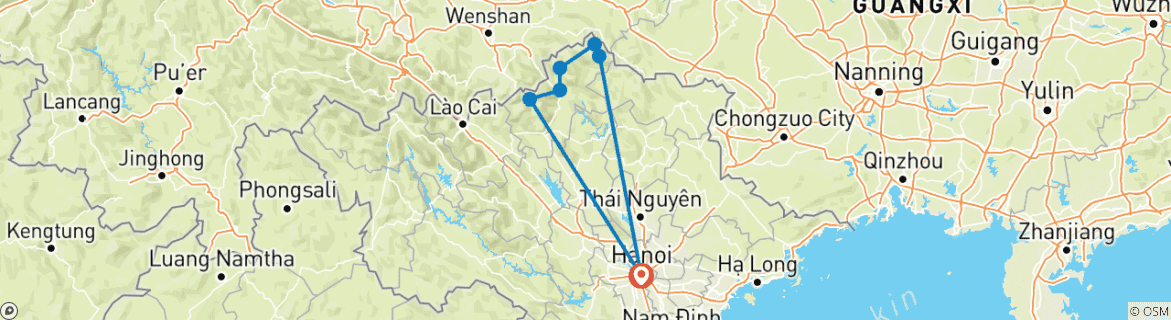 Map of Hoang Su Phi - Ha Giang 5 Days 4 Nights