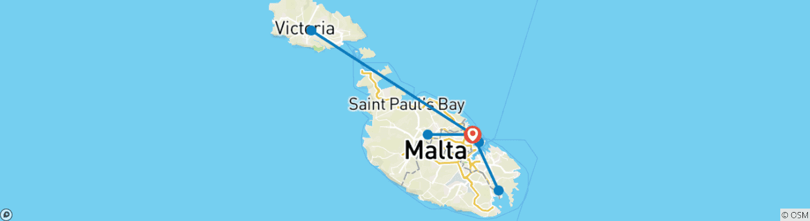 Map of Explore Malta 7 Days, Self-drive