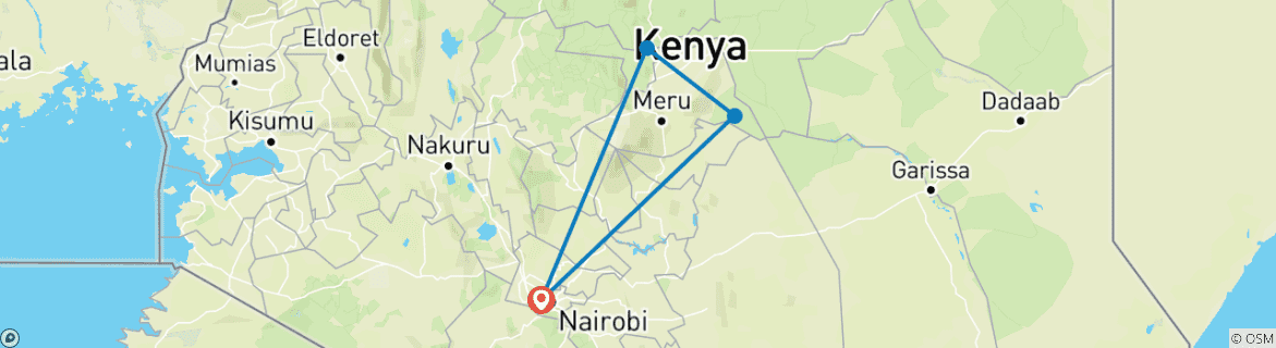 Image d'une carte montrant l'itinéraire du circuit