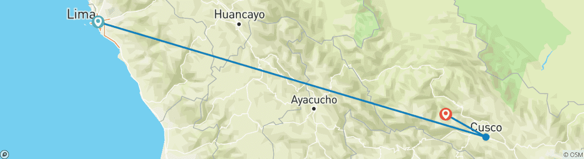 Carte du circuit Les trésors du Pérou en 7 jours : Lima, Cusco et Machu Picchu