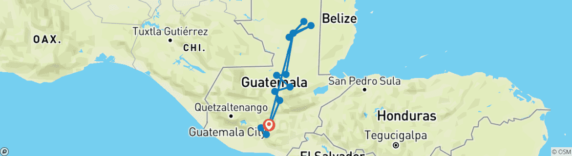 Map of Guatemala to Measure - Private group of 6 or more